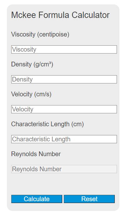 mckee formula calculator